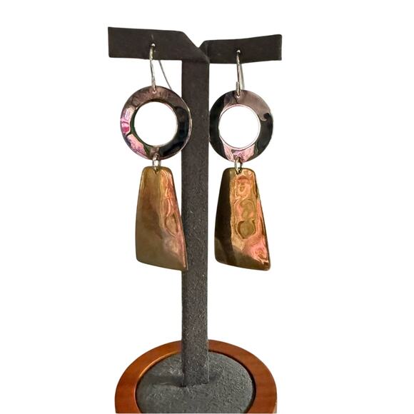 Robert Lee Morris RLM 925 Sterling Silver & Brass Earrings